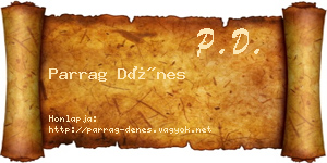 Parrag Dénes névjegykártya